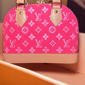 Louis Vuitton Pink Alma BB 130 year Anniversary Monogram Handbag